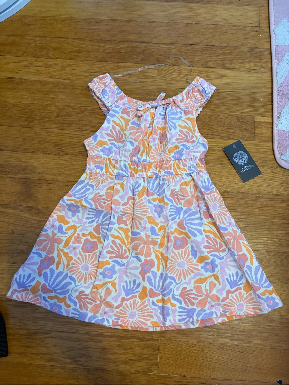 Vince Camuto Girls Floral Sundress in Peach & Lavender